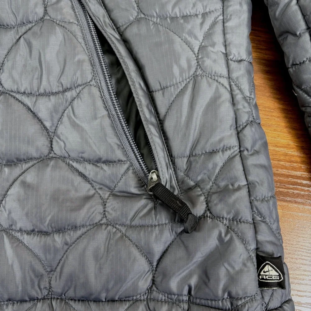 Nike ACG‎ Boys 3 in 1 Compatible Gray Quilted Puffer Jacket Outer Layer L 12 14